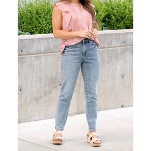 Judy Blue Jeans Womens 5/27 Boho Babe Vintage High Rise Slim Fit Denim Distresse